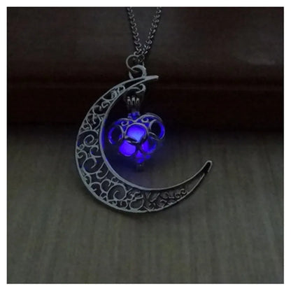 Glowing Silver Pendant Necklace