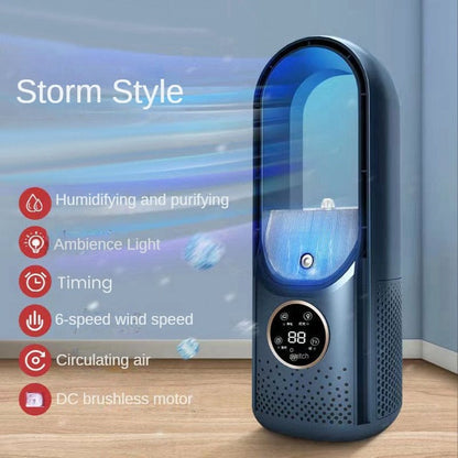 Portable USB Air Cooler Leafless Electric Fan Silent Timer Air Conditioner Cooling Fan Humidifier Conditioning Fan
